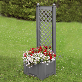 Növényláda kúszóráccsal 43 szürke