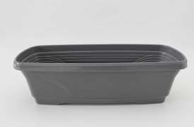 Virágláda alátéttel 50 cm szürke
