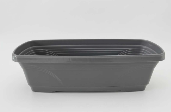 Virágláda alátéttel 50 cm szürke